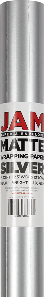 Silver Matte Wrapping Paper (25 Sq Ft)