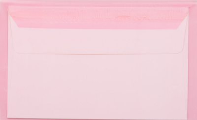 Light Red 1.6mil 5 7/16 x 8 5/8 Cello Envelopes with Peel & Seal