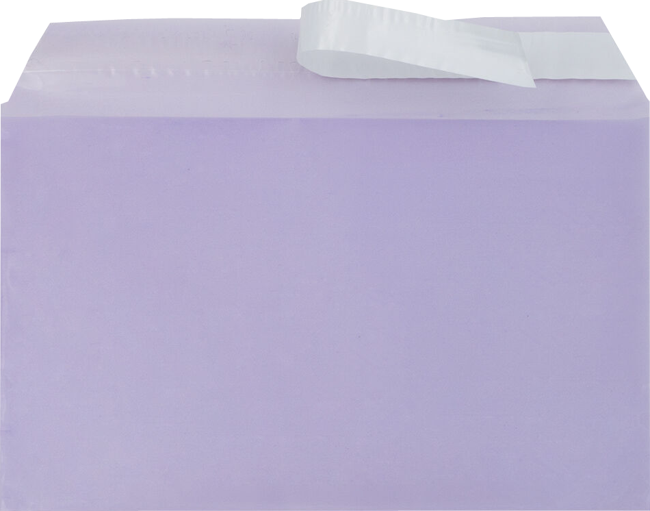 Purple 1.6mil 5 7/16 x 8 5/8 Cello Envelopes with Peel & Seal