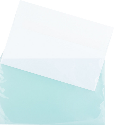 Aqua 1.6mil 5 7/16 x 8 5/8 Cello Envelopes with Peel & Seal