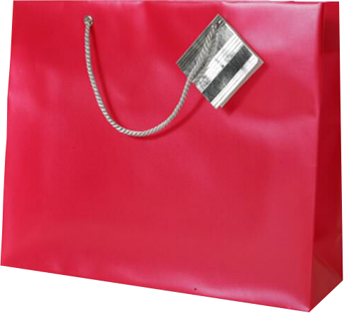 Red Large Opaque Shopping Bags (13 x 10 x 5)