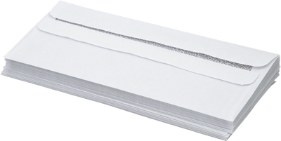 White with Security Tint 24lb #10 Square Flap Envelopes (4 1/8 x 9 1/2) with Simple Seal