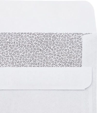 White with Security Tint 24lb #10 Square Flap Envelopes (4 1/8 x 9 1/2) with Simple Seal