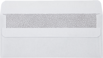White with Security Tint 24lb #10 Square Flap Envelopes (4 1/8 x 9 1/2) with Simple Seal