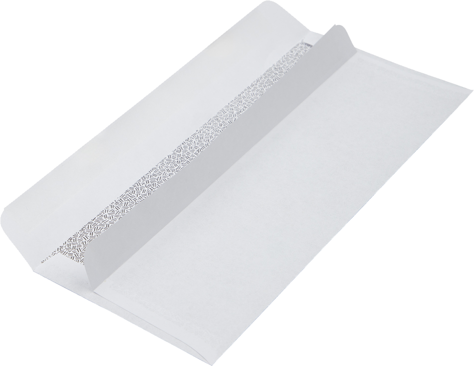 White with Security Tint 24lb #10 Square Flap Envelopes (4 1/8 x 9 1/2) with Simple Seal