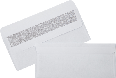 White with Security Tint 24lb #10 Square Flap Envelopes (4 1/8 x 9 1/2) with Simple Seal