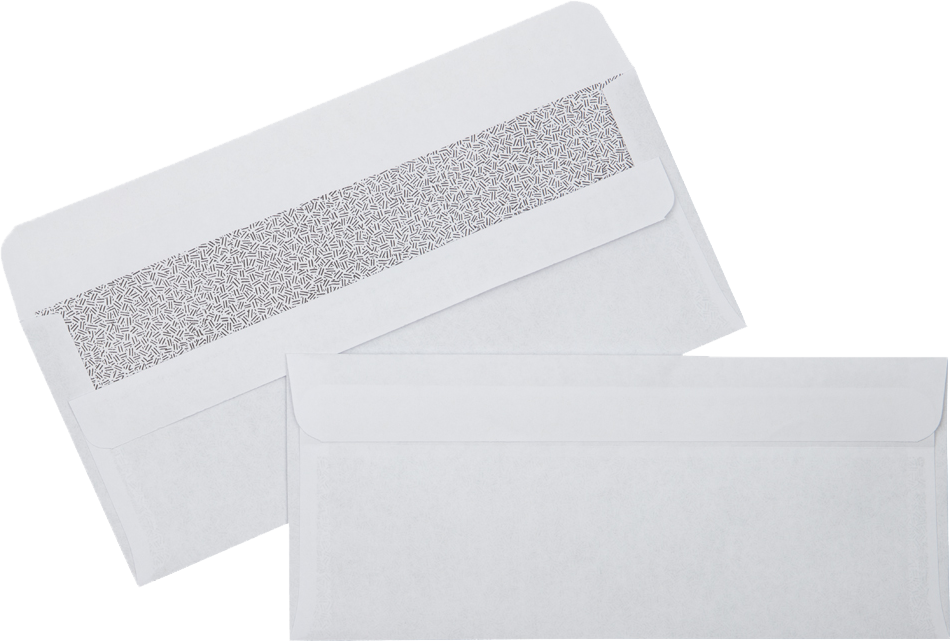 White with Security Tint 24lb #10 Square Flap Envelopes (4 1/8 x 9 1/2) with Simple Seal
