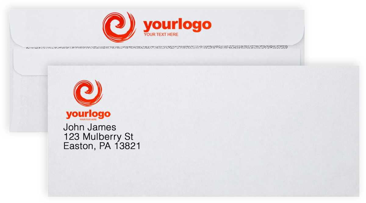 White with Security Tint 24lb #10 Square Flap Envelopes (4 1/8 x 9 1/2) with Simple Seal