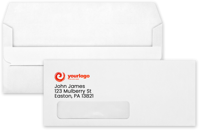 White 24lb #10 Window Envelopes (4 1/8 x 9 1/2) with Simple Seal