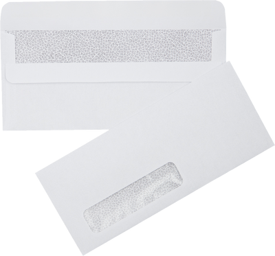 White with Security Tint 24lb #10 Window Envelopes (4 1/8 x 9 1/2) with Simple Seal
