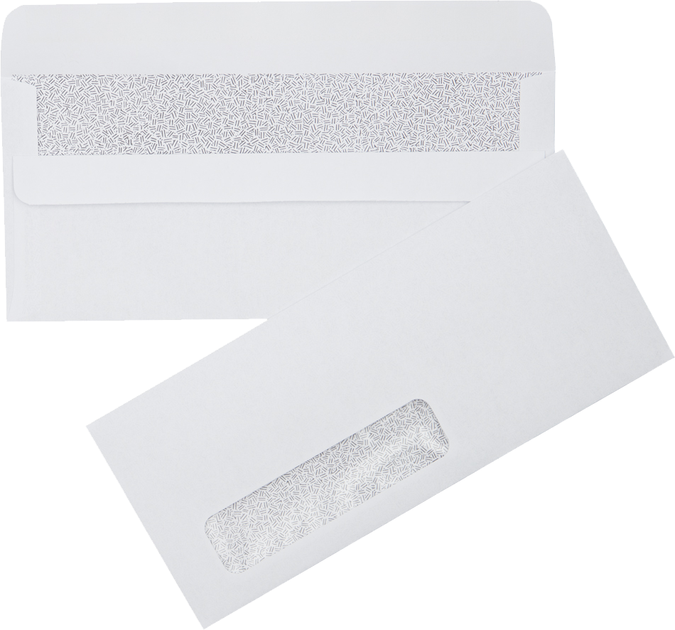 White with Security Tint 24lb #10 Window Envelopes (4 1/8 x 9 1/2) with Simple Seal