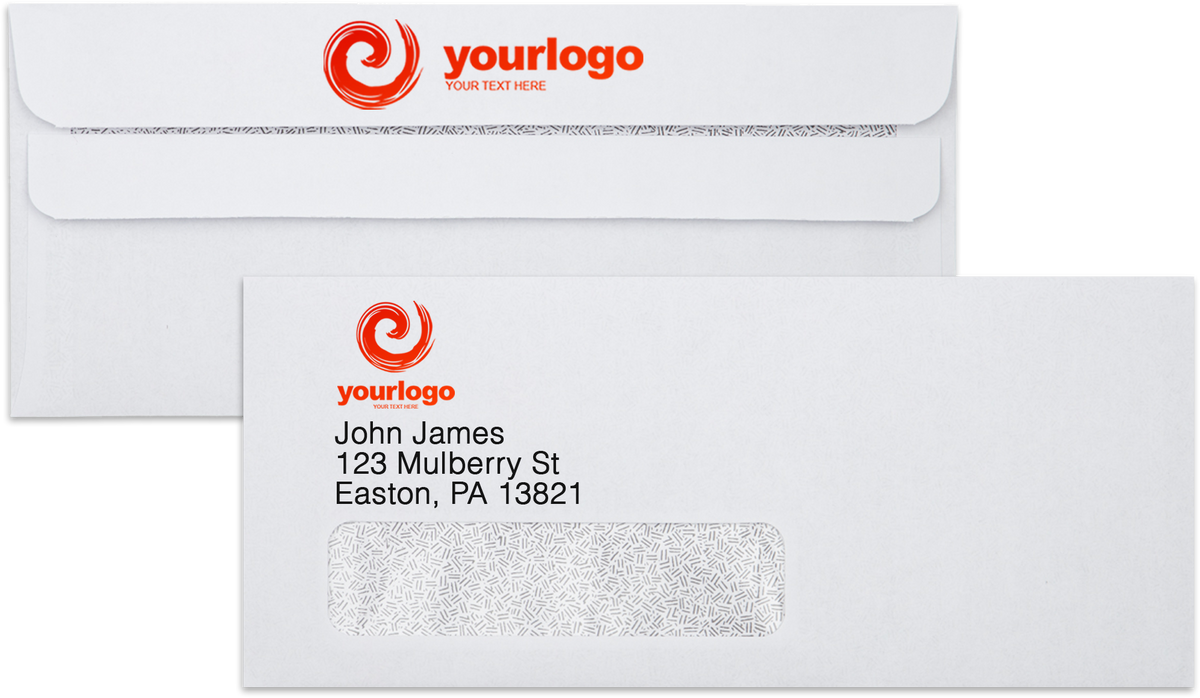 White with Security Tint 24lb #10 Window Envelopes (4 1/8 x 9 1/2) with Simple Seal