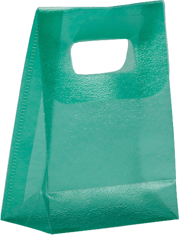 Green Frosted Small Plastic Lunch Bags (3 x 4 x 1 1/2)