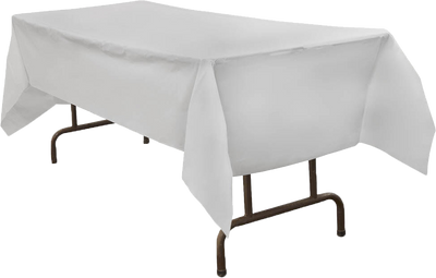 White 54 x 108 Plastic Tablecover