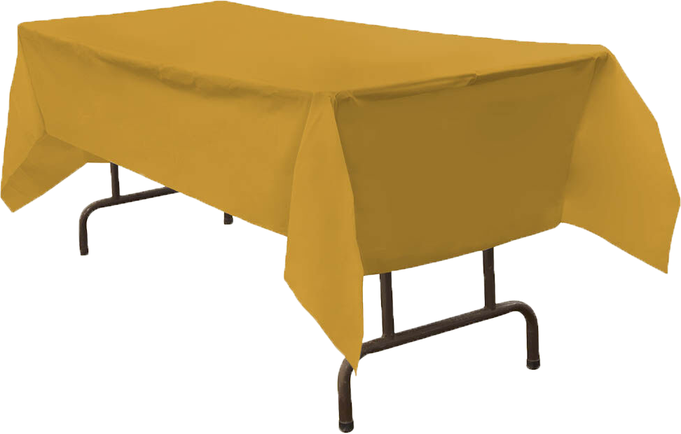 Gold 54 x 108 Plastic Tablecover