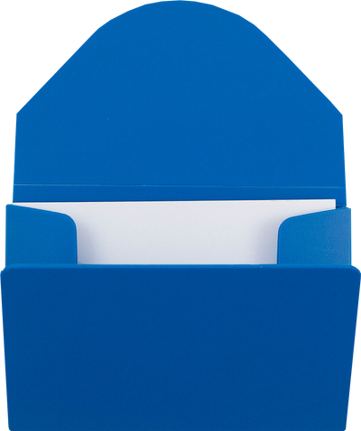 Blue Solid Plastic Business Card Case - 20 Card Capacity