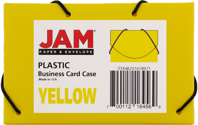 Yellow Solid Plastic Business Card Case - 20 Card Capacity