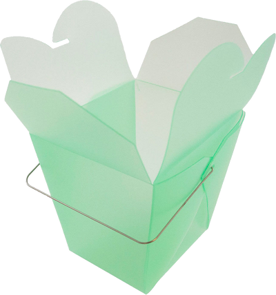 Green Large Plastic Chinese Takeout Containers (4 x 3 1/2 x 4)