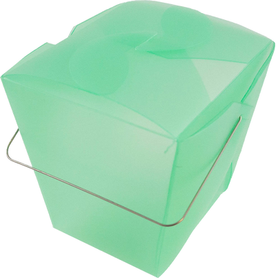Green Large Plastic Chinese Takeout Containers (4 x 3 1/2 x 4)