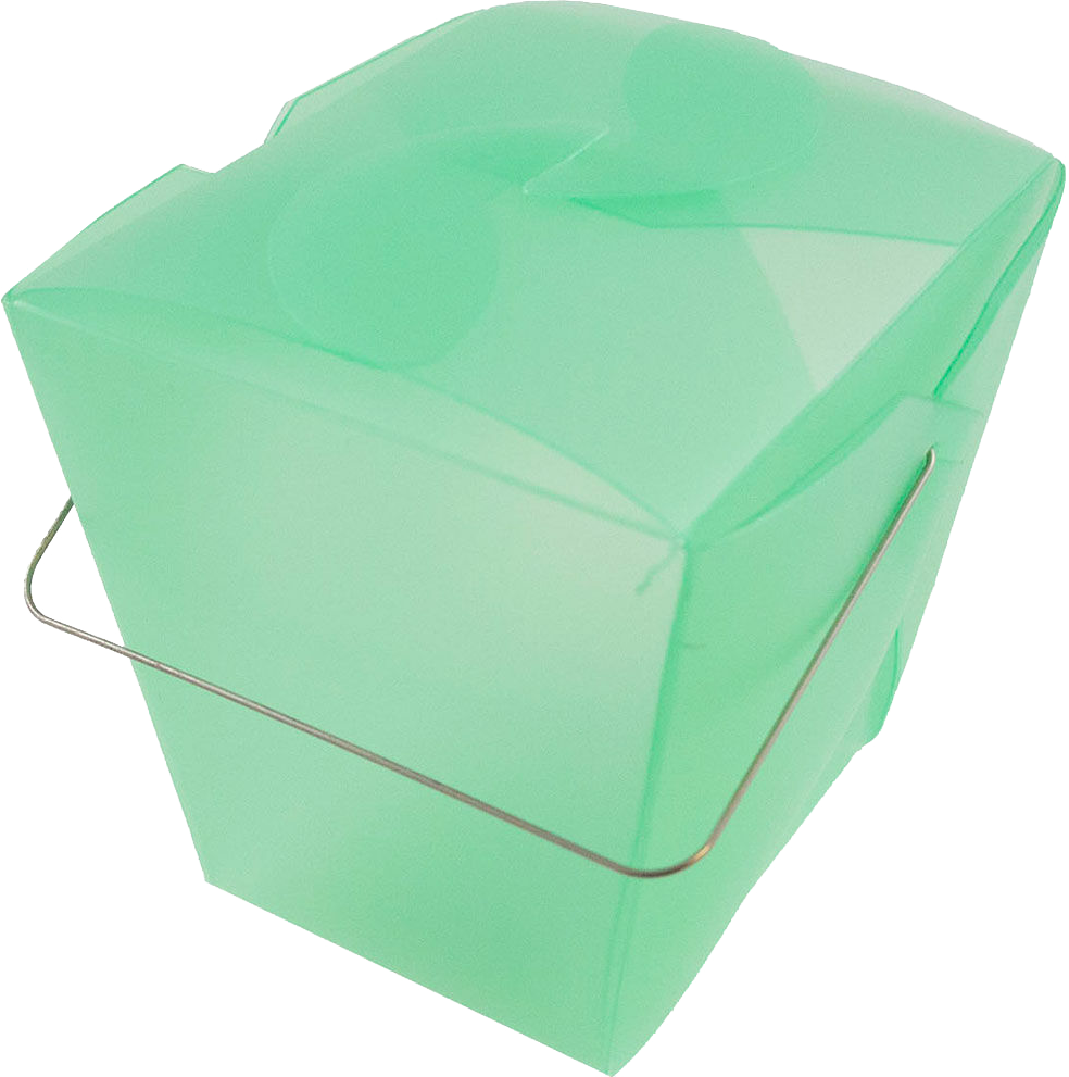 Green Large Plastic Chinese Takeout Containers (4 x 3 1/2 x 4)