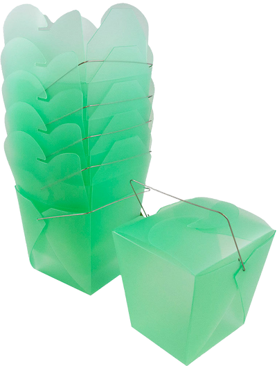 Green Large Plastic Chinese Takeout Containers (4 x 3 1/2 x 4)