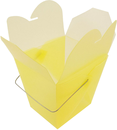 Yellow Large Plastic Chinese Takeout Containers (4 x 3 1/2 x 4)