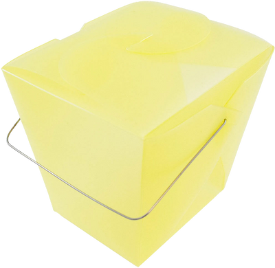 Yellow Large Plastic Chinese Takeout Containers (4 x 3 1/2 x 4)