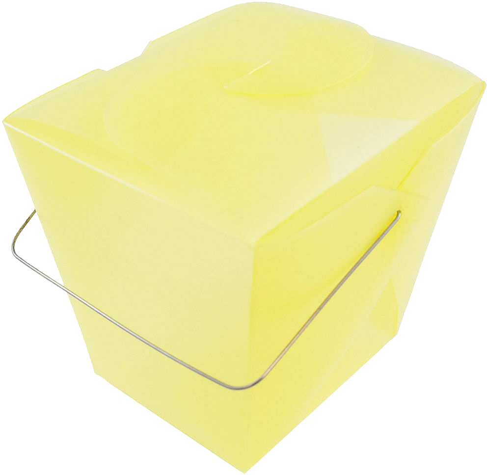 Yellow Large Plastic Chinese Takeout Containers (4 x 3 1/2 x 4)