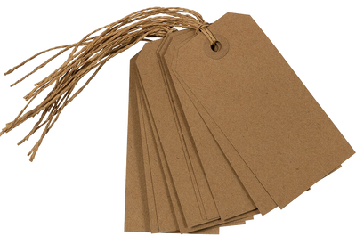 Brown Kraft Medium Gift Tags (4 1/4 x 2 3/8) - 10 Pack