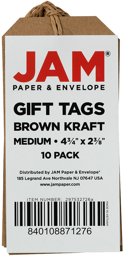 Brown Kraft Medium Gift Tags (4 1/4 x 2 3/8) - 10 Pack