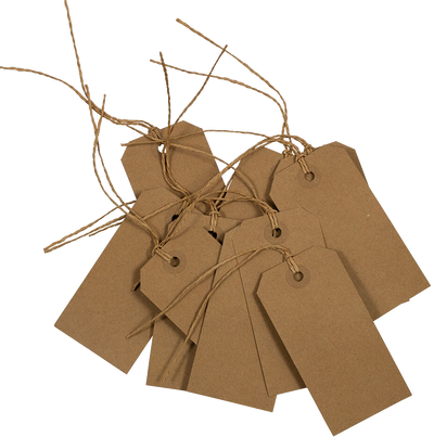 Brown Kraft Medium Gift Tags (4 1/4 x 2 3/8) - 10 Pack