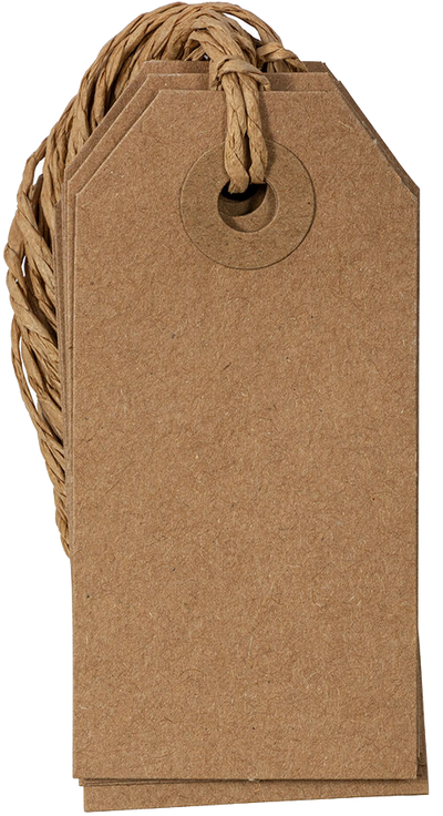 Brown Kraft Small Gift Tags (3 1/4 x 1 5/8) - 10 Pack