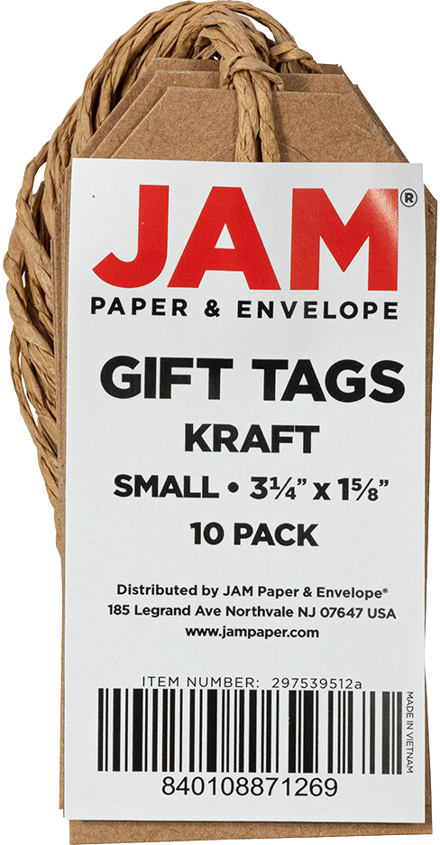 Brown Kraft Small Gift Tags (3 1/4 x 1 5/8) - 10 Pack