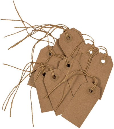 Brown Kraft Small Gift Tags (3 1/4 x 1 5/8) - 10 Pack