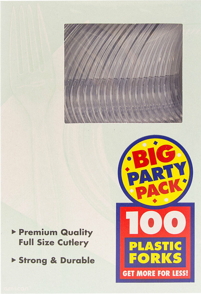 Clear Plastic Forks - 100 Pack