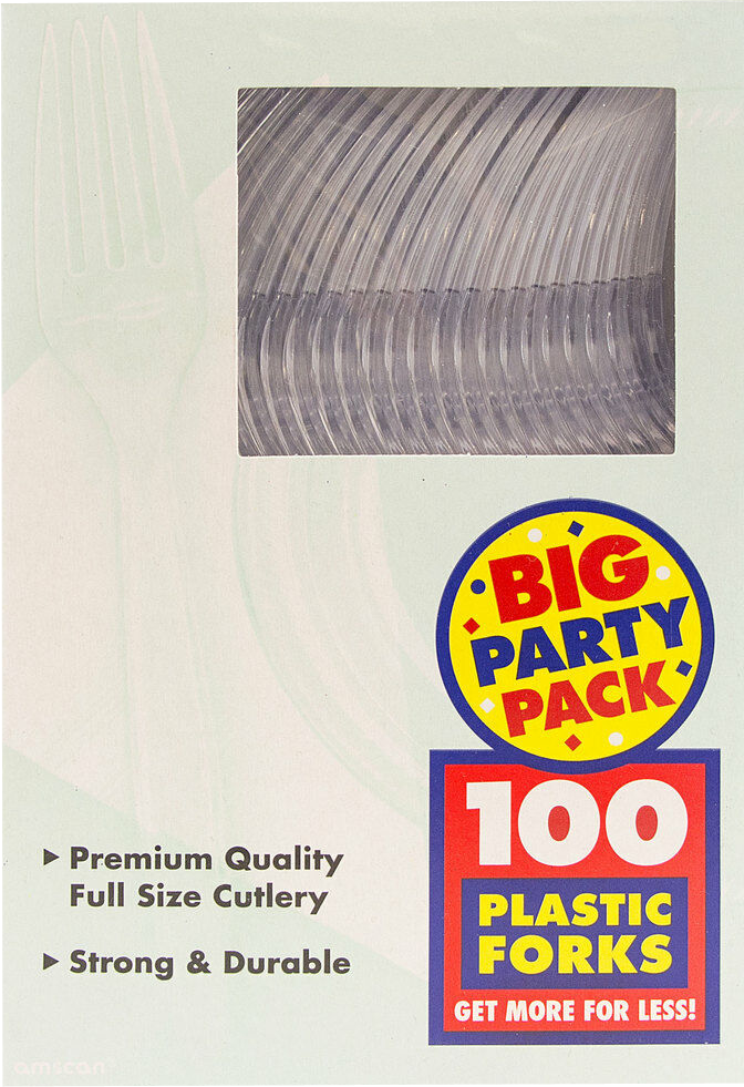 Clear Plastic Forks - 100 Pack