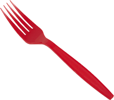 Red Plastic Forks - 100 Pack