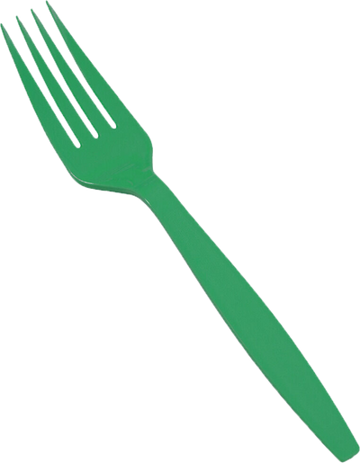 Green Plastic Forks - 100 Pack