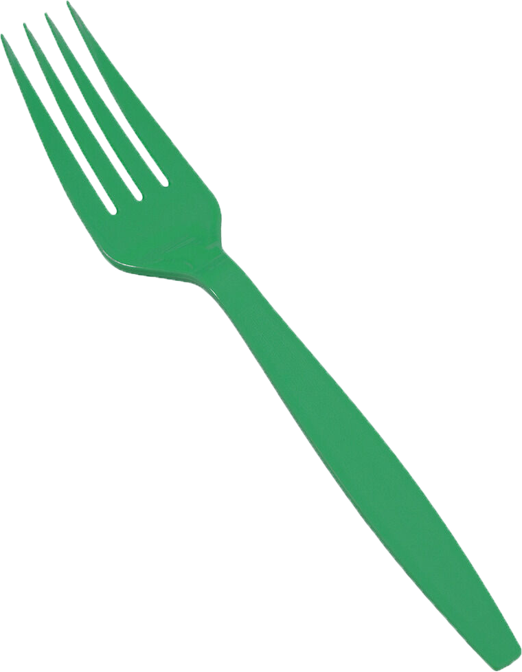 Green Plastic Forks - 100 Pack