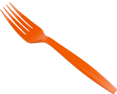 Orange Plastic Forks - 100 Pack