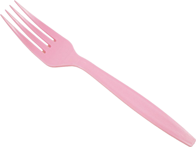 Baby Pink Plastic Forks - 100 Pack