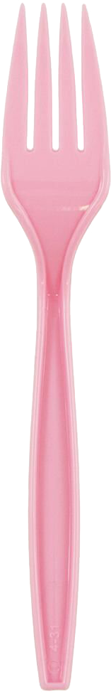 Baby Pink Plastic Forks - 100 Pack