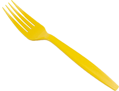 Yellow Plastic Forks - 100 Pack