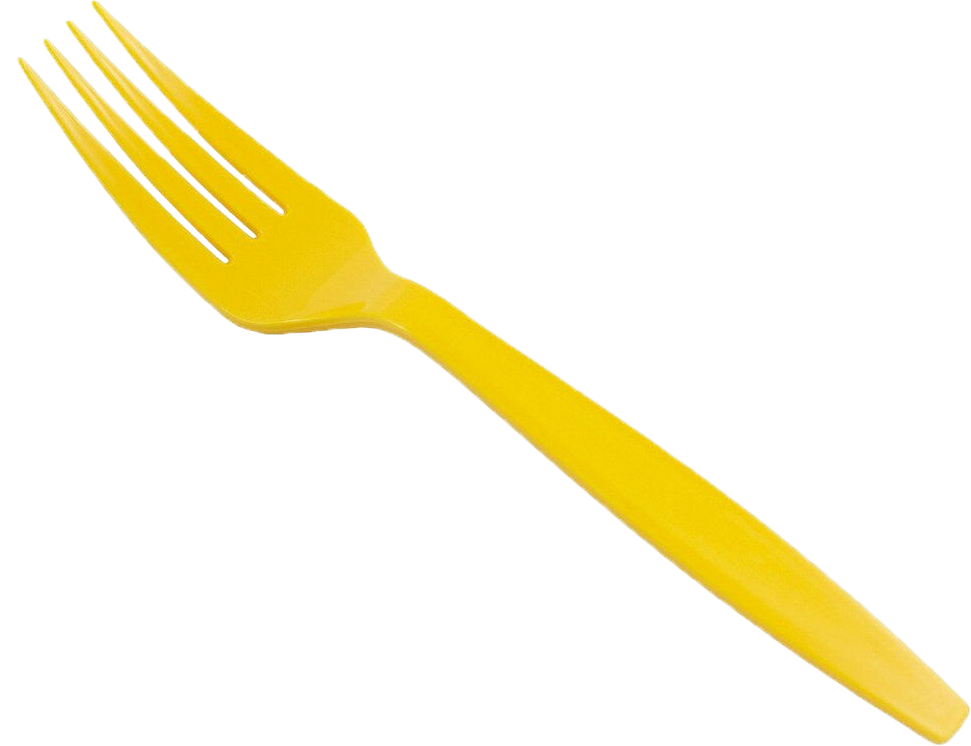 Yellow Plastic Forks - 100 Pack