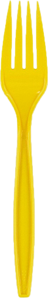 Yellow Plastic Forks - 100 Pack