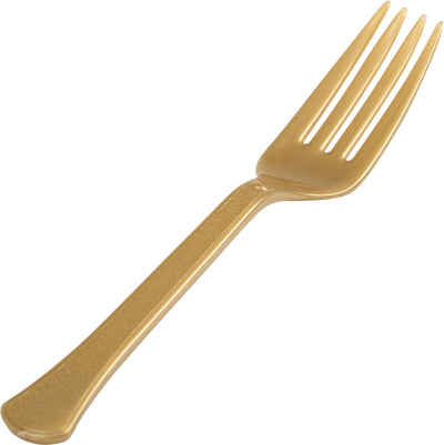 Gold Plastic Forks - 50 Pack