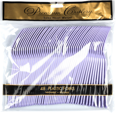 Light Purple Lilac Plastic Forks - 50 Pack
