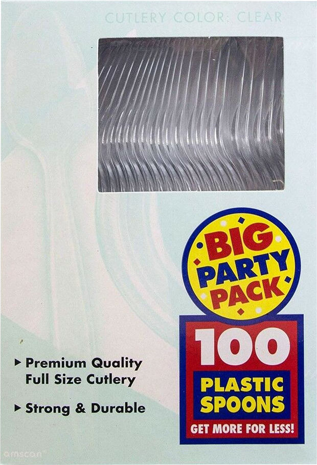 Clear Plastic Spoons - 100 Pack