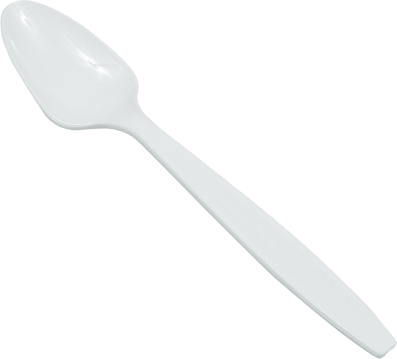 White Plastic Spoons - 100 Pack