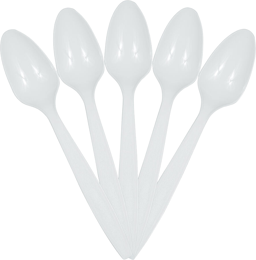 White Plastic Spoons - 100 Pack